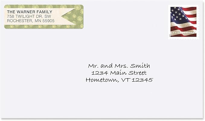 Blossom Banner Rolled Personalized Return Address Mailing Labels with Dispenser, Set of 250, 5 Designs, Small ¾ x 2½ Inch Size, Custom Self-Adhesive Sticker Roll, by Colorful Images