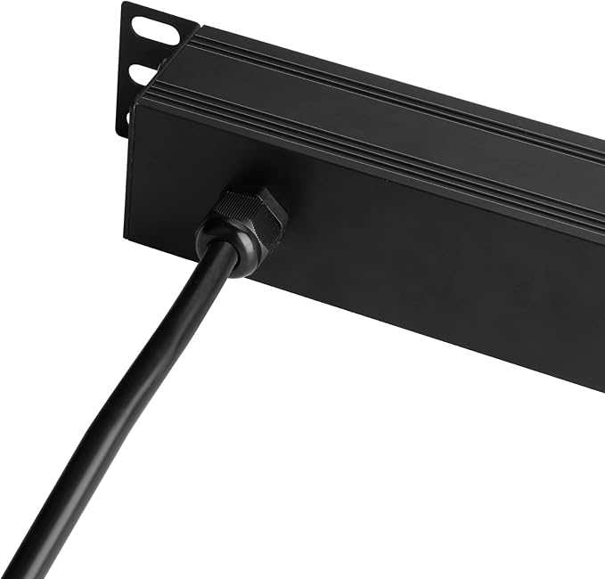 BTU Power Strip Surge Protector Rack-Mount PDU, 8 Right Angle Outlets Wide-Spaced, Mountable Power Strip Heavy Duty for Server Racks, Commercial, 300J (Black 6FT)