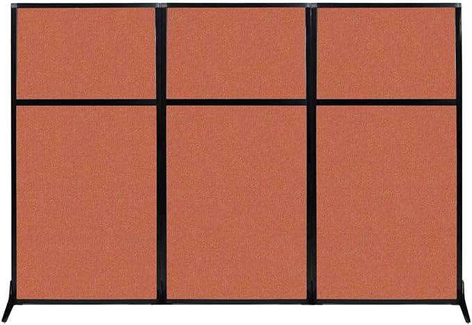 Versare Workstation Partition | Portable Wall Divider | Modern Office Cubicle | Free Standing Privacy Screen | Flexible Work Space | 99" x 70" Papaya Fabric Panels