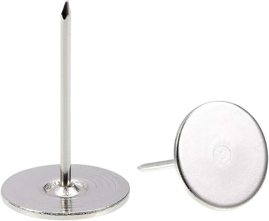 uxcell Upholstery Nails Tacks 19mmx30mm Flat Head Furniture Nails Silver Tone for Furniture Sofa Headboards, 50 Pcs