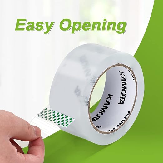 KAMOTA Packing Tape, 18 Rolls Heavy Duty Clear Packaging Tape for Shipping Packaging Moving Sealing, 1.88 inches Wide, 65 Yards Per Roll, Total 1170 Yards with 3 Dispensers