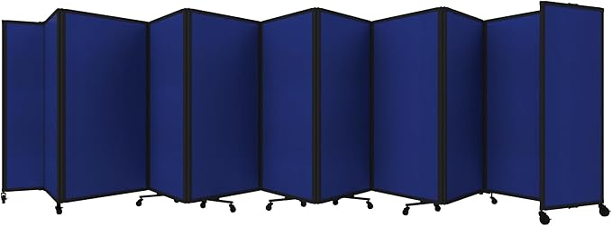 Versare Room Divider 360 Portable Wall Partition | Folding Panels | Large Freestanding Divider | Locking Wheels | Temporary Room Separator