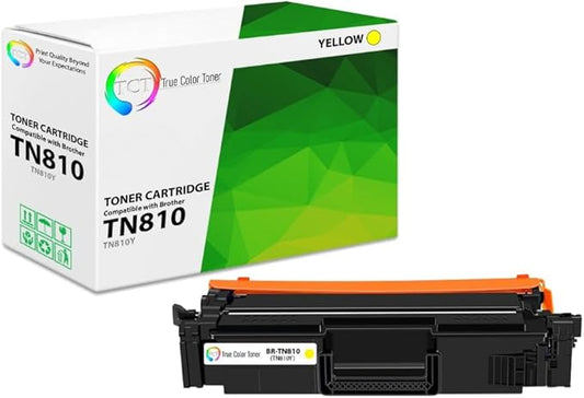 TCT TN810 Yellow Toner Cartridge - Compatible Replacement for Brother TN810 TN-810 Yellow Works with Brother HL‐L9410CDN L9430CDN EX470W MFC‐L9610CDN L9630CDN Printers (6,500 Pages)