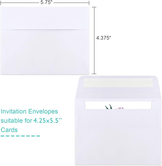70 Packs Invitation Envelopes, A2 Envelopes White, Postcard Envelopes, Envelopes for 4.5x5.5 Cards, Envelopes for Invitations, Envelopes Self Seal for Photos RSVP, Greeting Cards