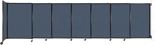 Wall-Mounted Sliding StraightWall Room Divider | Adjustable Widths | Locking Wheels | Room Separator | Up to 15'6" Wide x 4' Tall Ocean Fabric Panels