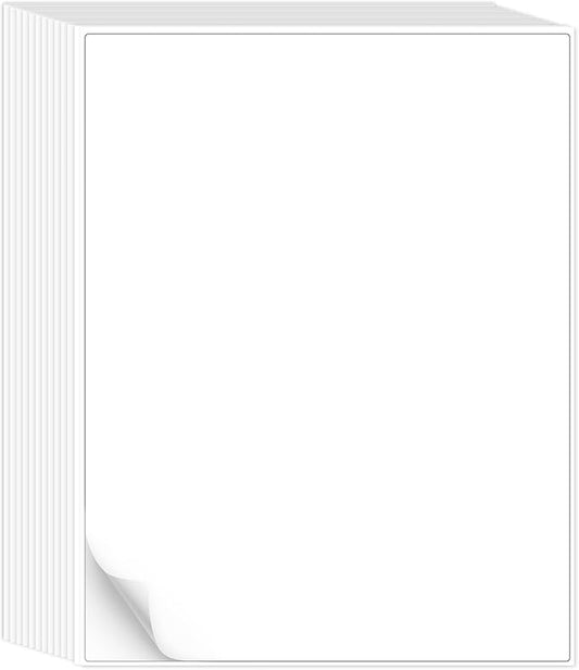 L LIKED 50 Full Sheet Self Adhesive Shipping Labels 8.5 x 11 Inches, Address Labels for Laser & Inkjet Printers (50 Sheets)