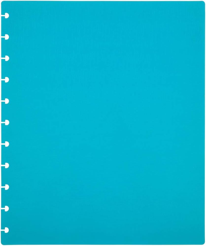 Talia Discbound Notebooks, Planner, Customizable, (yCelestial Turquoise w/Silver Discs, Letter (8.5in x 11in))
