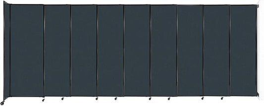 Wall-Mounted Sliding StraightWall Room Divider | Adjustable Widths | Locking Wheels | Room Separator | Up to 19'9" Wide x 7'6" Tall Blue Spruce Fabric Panels