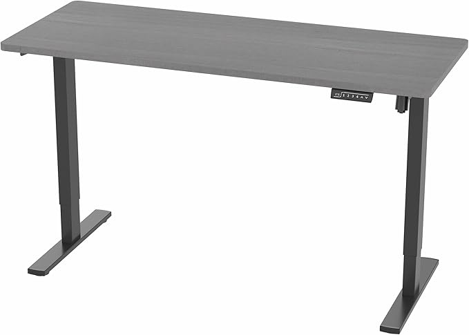 VIVO Electric 60 x 24 in Standing Desk, Memory Height Adjustment, 1B Series, One-Piece Dark Gray Top, Black Frame, DESK-KIT-1B6G