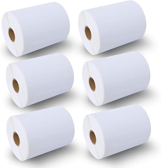BETCKEY - 4" x 6" (102 mm x 152 mm) Shipping Labels Compatible with Zebra & Rollo Label Printer(not for dymo 4XL), Premium Adhesive & Perforated [6 Rolls, 1500 Labels]