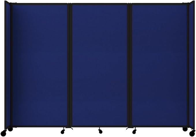 Versare Room Divider 360 Portable Wall Partition | Folding Panels | Large Freestanding Divider | Locking Wheels | Temporary Room Separator