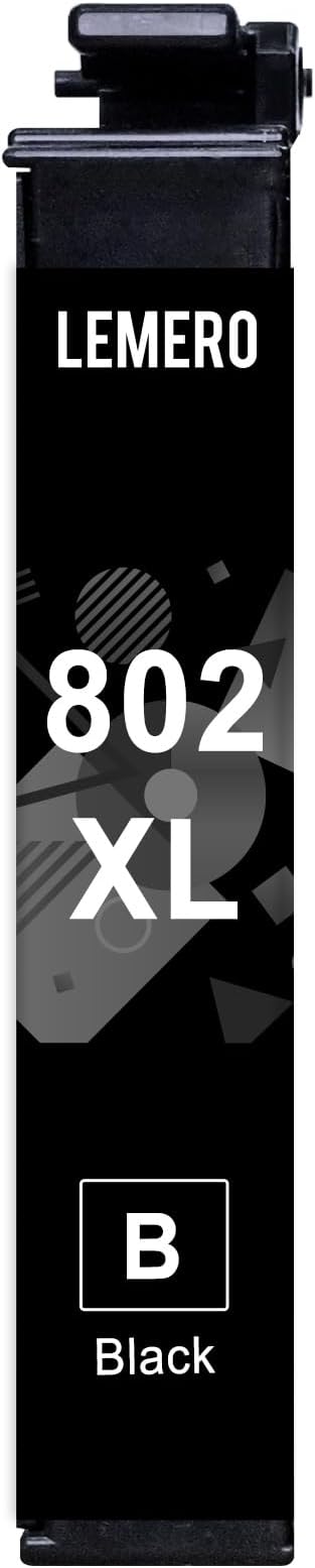 LEMERO Remanufactured Ink Cartridges Replacement for 802 802XL Black Ink Cartridge (1-Pack)