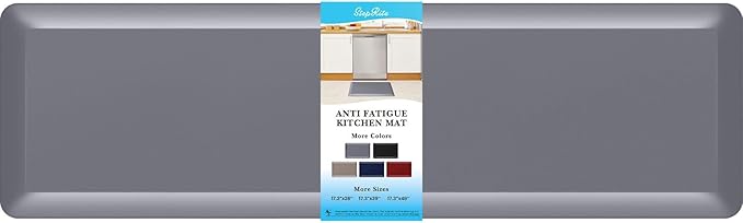4/5 Inch Thick Kitchen Mat Anti Fatigue Mat Kitchen Rugs Kitchen Decor Non-Slip, Stain Resistant, Waterproof Kitchen Mats Desk Mat for Kitchen, Office, Workshop, Grey, 17'' x 60''