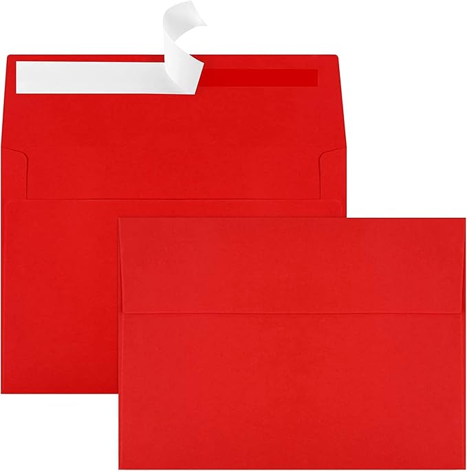 70 Packs A4 Envelope, Red A4 Envelopes, 4x6 Photo Envelopes for Invitations, Envelopes Self Seal for Weddings, Baby Shower, Photos, Postcards, Greeting Cards, Mailing