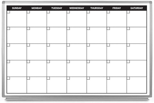 Month Calendar Dry-Erase Scheduling Whiteboard 60" x 40"