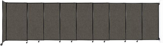 Wall-Mounted Sliding StraightWall Room Divider | Adjustable Widths | Locking Wheels | Room Separator | Up to 19'9" Wide x 5' Tall Mocha Fabric Panels