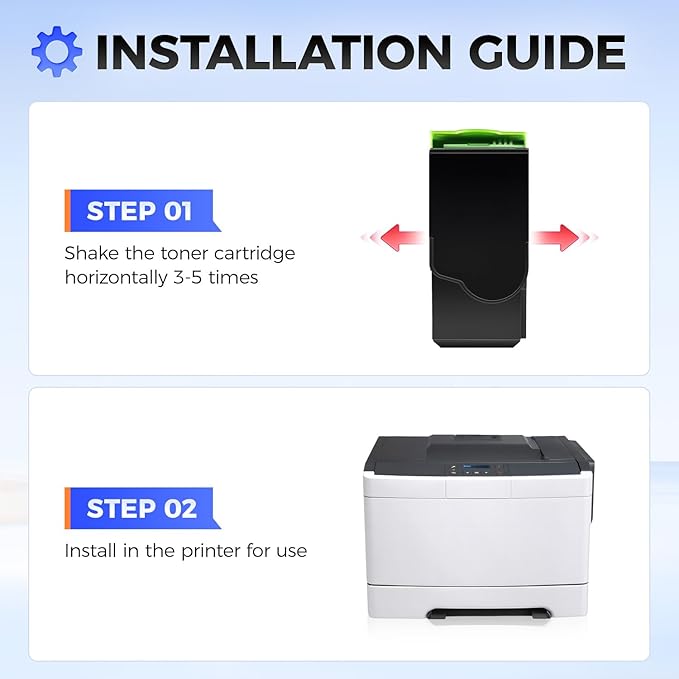 70C1HK0 70C1HC0 70C1HM0 70C1HY0 Toner Cartridge Set 4-Pack Black Cyan Magenta Yellow with chip Replacement Compatible for Lexmark CS310N CS310DN CS510DE CS510DTE CS410N CS410DN CS410DTN Laser Printer