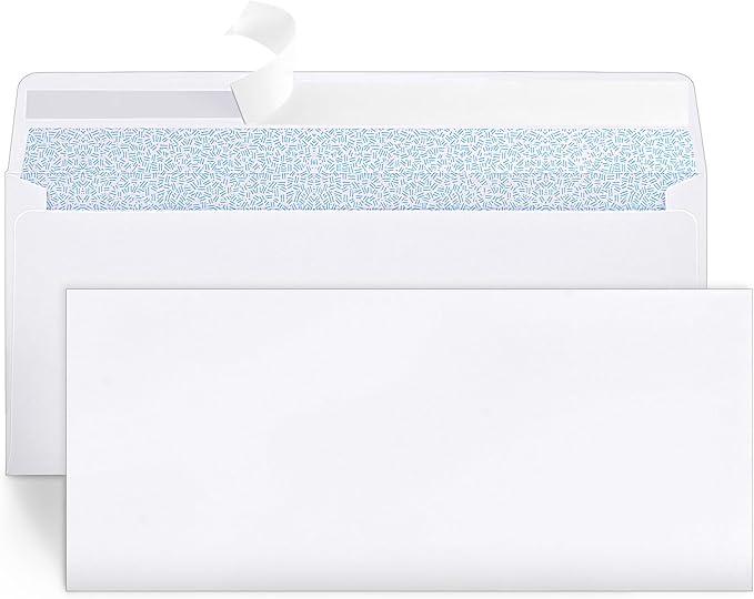 Joyberg 72 Packs #10 Envelopes, Business Envelopes, Envelopes Self Seal, Security Envelopes, Peel and Seal Closure, Size 4-1/8 X 9-1/2 Inches, White, 26LB