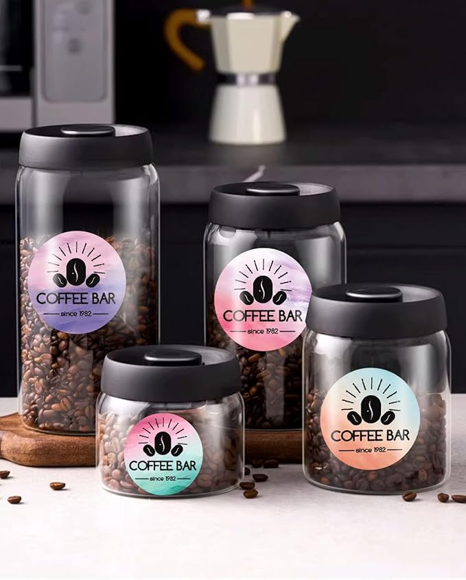 2 inch Round Thermal Labels - Direct Thermal Stickers, 500 Labels for Printer, 4 Colors