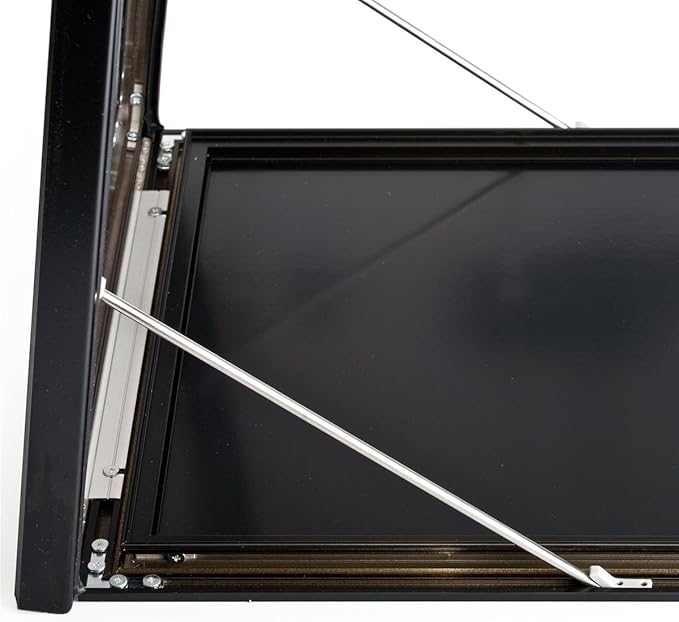 Weather Resistant Bulletin Board with Swing-Open Locking Door, Wall Mounted Notice Board with Magnetic Display Surface, for Indoor or Outdoor Use, Aluminum (Black)