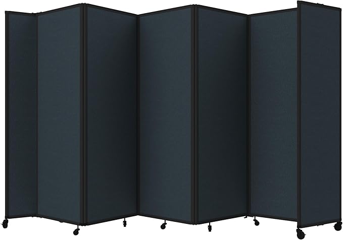 Versare Room Divider 360 Portable Wall Partition | Folding Panels | Large Freestanding Divider | Locking Wheels | Temporary Room Separator