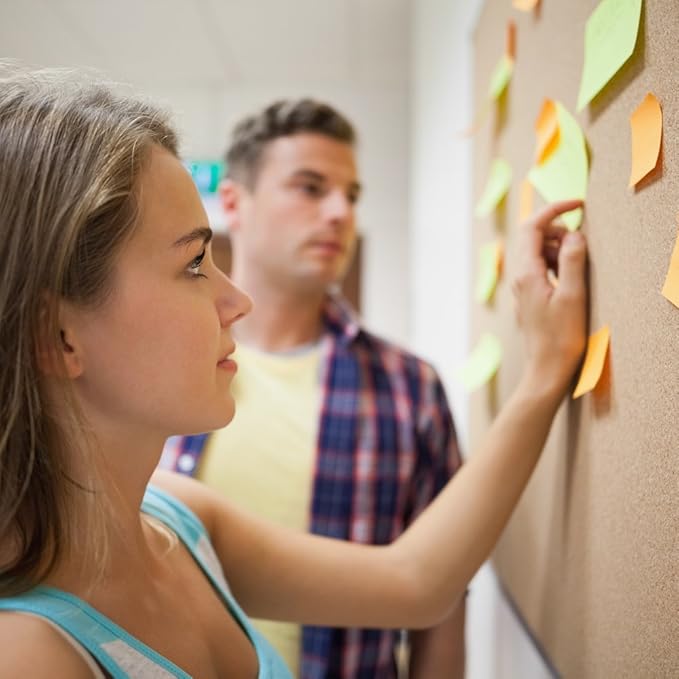 Lockways Cork Board Bulletin Board, 2 Pack Double Sided Corkboard 36" x 24", Wall-Mounted Silver Aluminum Message Presentation Notice Board 3 x 2 Feet