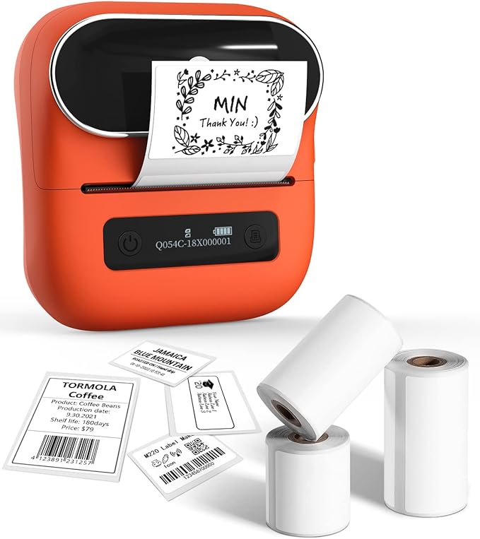 Phomemo M220 Label Maker, Bluetooth Thermal Label Printer for Barcode, Address, Labeling, Mailing, File Folder Label, 3 Inch Label Maker Machine Support Smartphone, Tablet&PC, with 3 Rolls of Labels