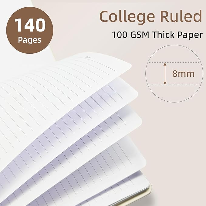 Cute Spiral Notebook journal B5 Aesthetic Pretty Design for Women Girls Kawaii with Pocket, 10 x 7.2 inch, Lined, Art