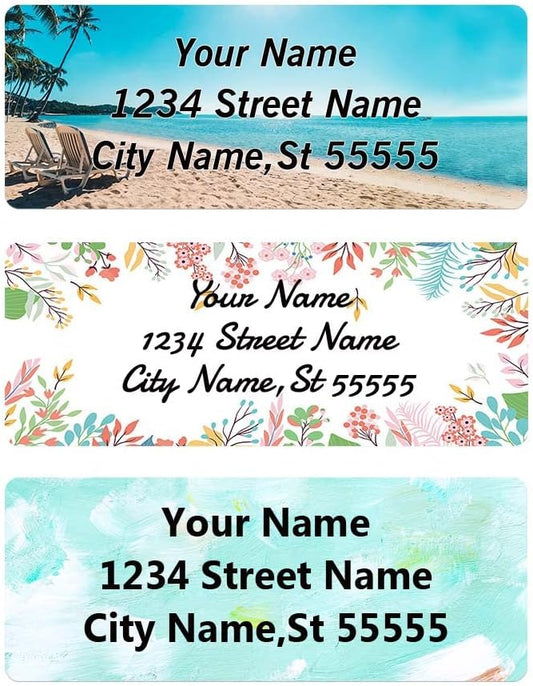 Return Address Labels - Personalized Labels, Custom Colorful Patterns, Can Be Used for Box, Paper, Plastic, Glass, Metal (2.6x1 Inch, Set of 400, Glossy Vinyl) 2.6''x1''