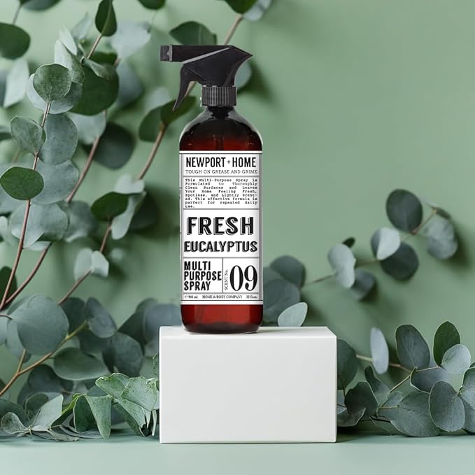 Newport + Home Multi-Purpose Spray, Meyer Lemon & Fresh Eucalyptus Scents, Tough on Grease and Grime, 32 fl oz, Set of 4