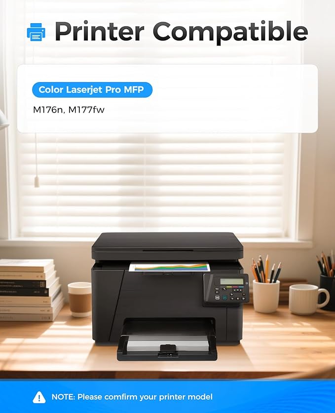 130A Toner Cartridge Set 4-Pack High Yield Replacement for HP 130A CF350A CF351A CF352A CF353A Compatible with HP Color Laserjet Pro MFP M176n M177fw Printer Ink M176 M177（Black Cyan Yellow Magenta）