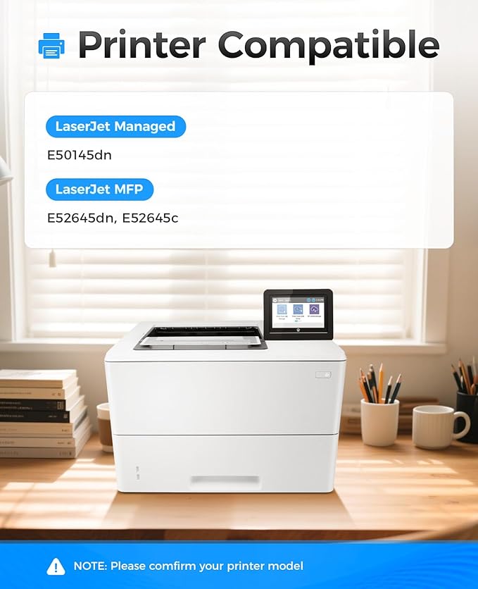 W9008MC Black Toner Cartridge 1-Pack with Chip High Yield Replacement for HP W9008MC Toner Compatible with HP Laserjet MFP E52645dn E52645c Managed E50145dn Printer Ink Copier Scanner（23,000 Pages）