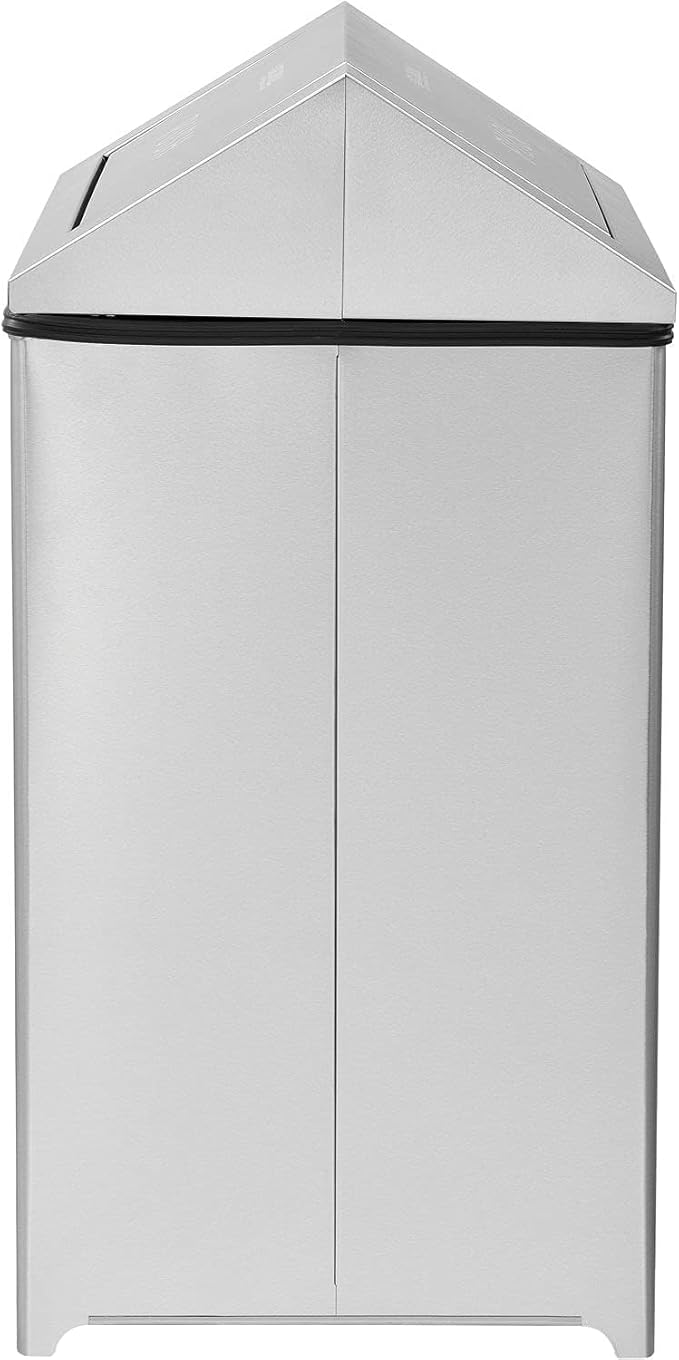 Global Industrial 40 Gallon Stainless Steel Swing Top Receptacle
