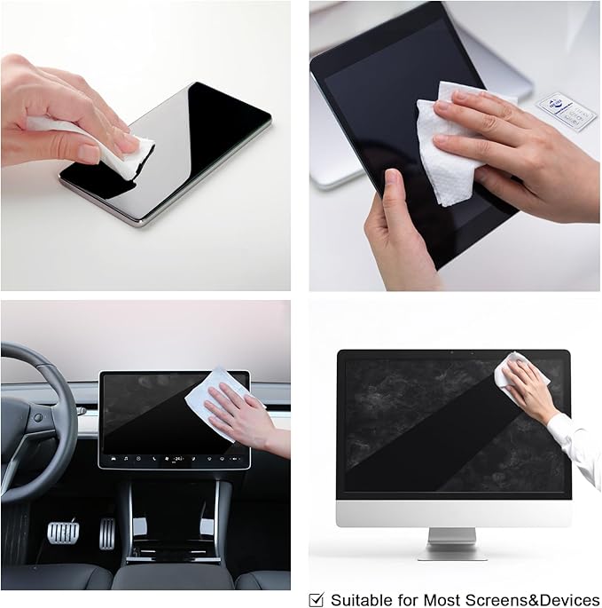 Screen Wipes for Electronics, 240 Count 6"x6" Pre-Moistened Screen Cleaner for Screens, Computer,Laptop,Tablet,Phone,Monitor,Car Screen Cleaner, Lens Wipes Individually Wrapped