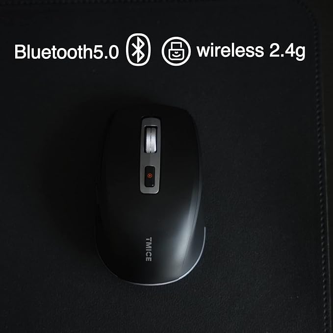 TMICE TKM01A Wireless Bluetooth Mouse Shots Controller Dual Mode (Bluetooth 5.0/ Wireless 2.4GHz) TikTok Controller and Mouse for iPhone, iPad, iOS, Android, Windows Black