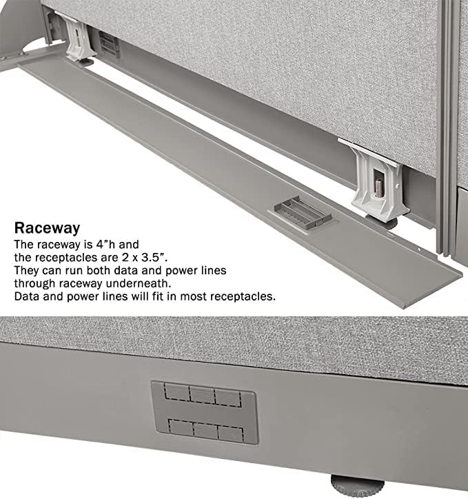 GOF 4Ft Single Office Partition, Large Fabric Room Divider Panel, Custom Built Workstation (48" w x 48" h)
