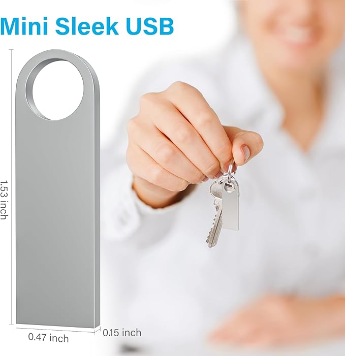 ABLAZE Custom Flash Drive 8GB 10 Pack, Personalized USB with Your Logo Metal Thumb Drives USB 2.0 Memory Stick Pendrive (Sliver)