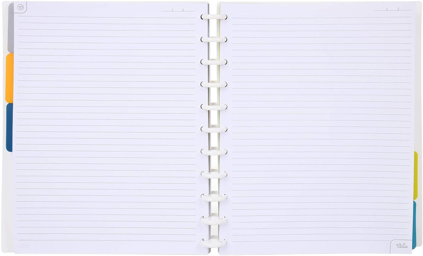 Talia Discbound Notebooks, Planner, Customizable, (White, Letter (8.5in x 11in))