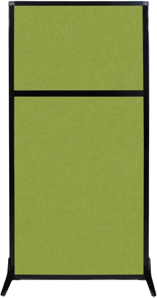 Versare Workstation Partition | Portable Wall Divider | Modern Office Cubicle | Free Standing Privacy Screen | Flexible Work Space | 33" x 70" Lime Green Fabric Panels