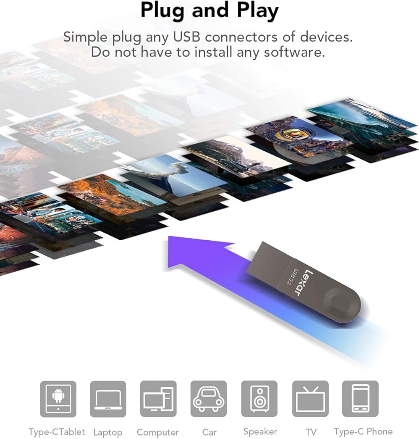 Lexar E32C 64GB Type-C USB Flash Drive, USB-A&USB-C 3.2 Gen 1 Dual Drive OTG 100MB/s Read, Thumb Drive Swivel Design Jump Drive for USB 3.0/2.0, Memory Stick for Android Smartphone, Laptop, PC