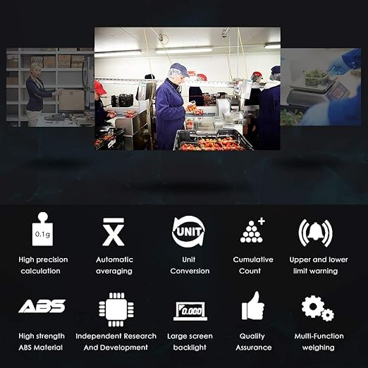 Industrial Counting Scale Gram Scales for Parts and Coins 66lb/0.00022lb-30kg / 0.1g Accuracy with RS232 Port for Connecting Computer or Printer