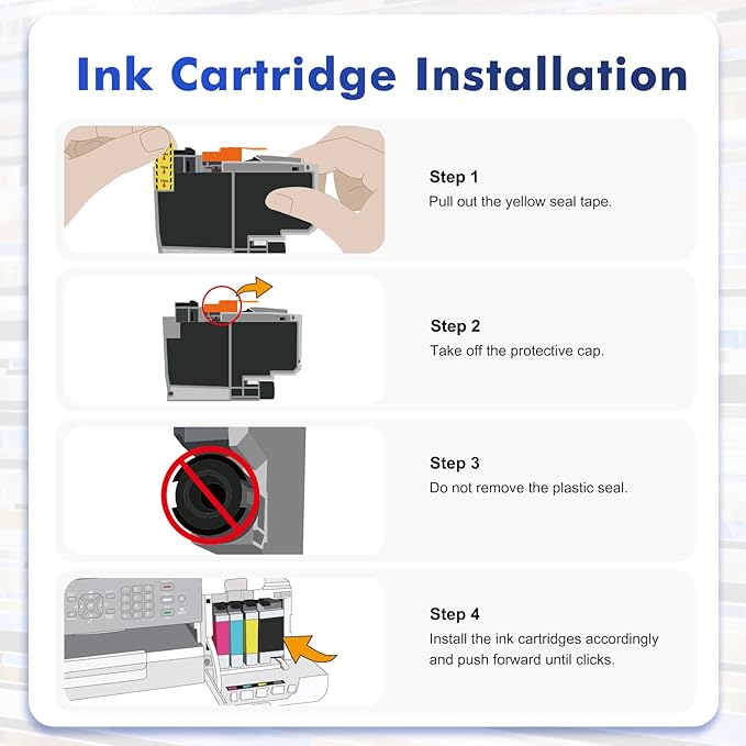 LC406 LC406XL Ink Cartridges for Brother Printer 406XL LC 406 XL for MFC-J4335DW MFC-J5855DW MFC-J6555DW MFC-J4535DW MFC-J6955DW MFC-J4345DW MFC-J5955DW - 4 Pack High Yields Black Cyan Magenta Yellow