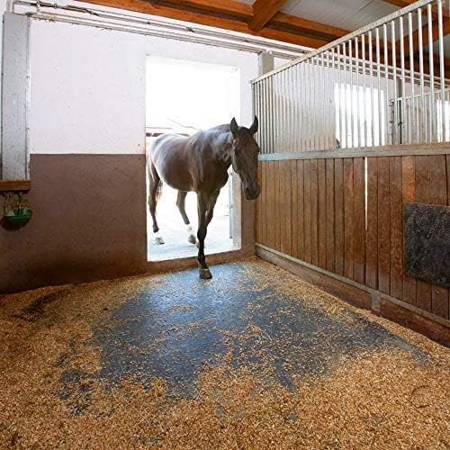 American Floor Mats - Heavy Duty Stall Tiles - Stable/Horse Tiles - Thick, Durable Rubber Flooring Solid Black 1 Center Tile 3/4" Thick