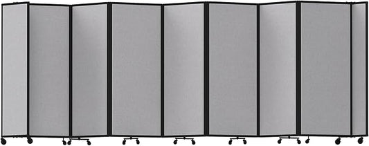 Versare Room Divider 360 Portable Wall Partition | Folding Panels | Large Freestanding Divider | Locking Wheels | Temporary Room Separator