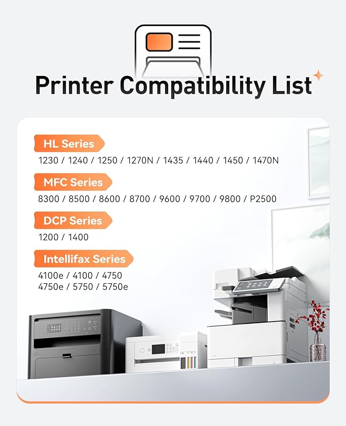 TN460 Toner Cartridge Black 1-Pack Replacement for Brother TN-460 TN430 TN-430 Compatible with Brother Intellifax-4100e 4750e 5750e HL-1240 DCP-1200 1400 8350 MFC-8300 MFC-8500 MFC-9600 P2500 Printer
