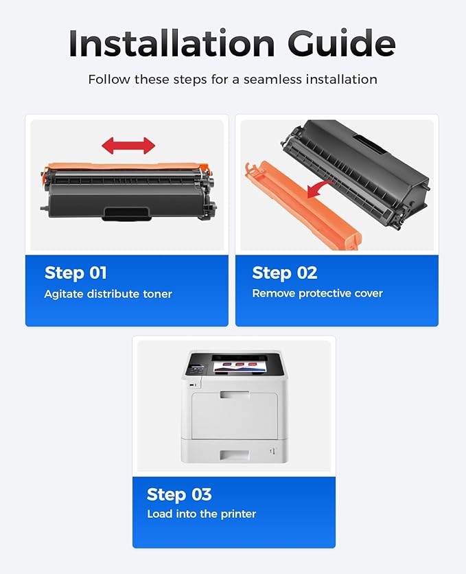 TN433 Toner Cartridge Set 4-Pack Replacement Compatible for Brother TN-433 TN431 TN436 MFC-L8900CDW MFC-L8690CDW HL-L8360CDW HL-L8260CDW MFC-L8610CDW MFC-L8905CDW MFC-L9570CDW HL-L8360CDWT Printer Ink