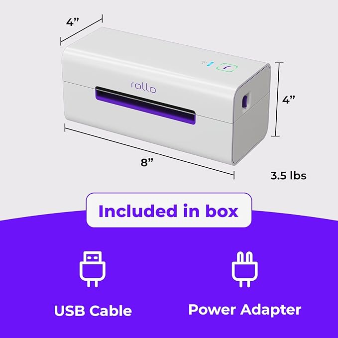 Rollo Wireless Shipping Label Printer - Wi-Fi Thermal Label Printer 4x6 for Shipping Packages - AirPrint from iPhone, iPad, Mac - Supports Windows, Chromebook, Android, Linux