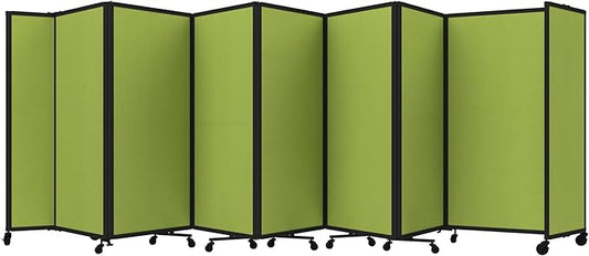 Versare Room Divider 360 Portable Wall Partition | Folding Panels | Large Freestanding Divider | Locking Wheels | Temporary Room Separator