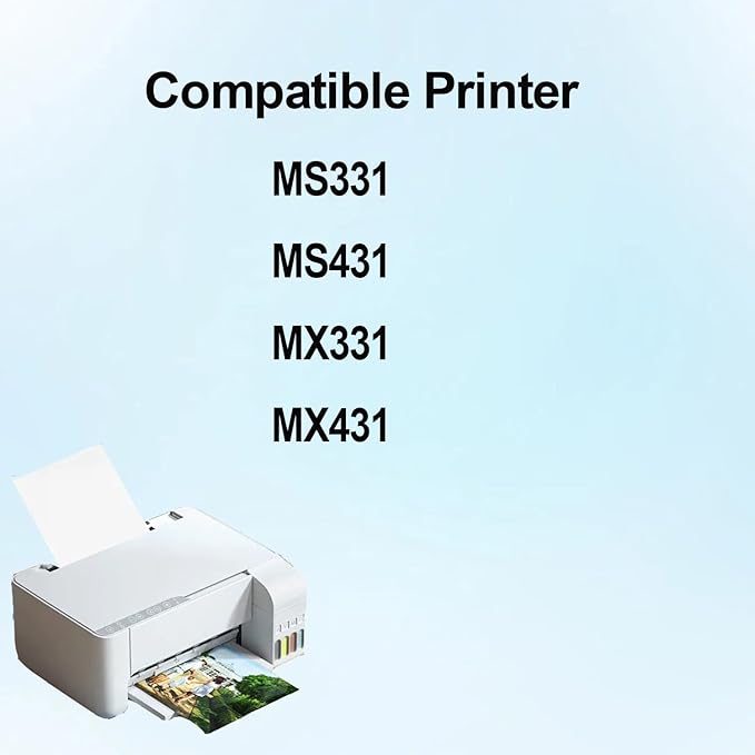 55B1H00 High Yield Toner Cartridge Use for MS331 MS331dn MS431 MS431dn MS431dw MX331 MX331adn MX431 MX431adn MX431adw Printers (15,000 Pages)