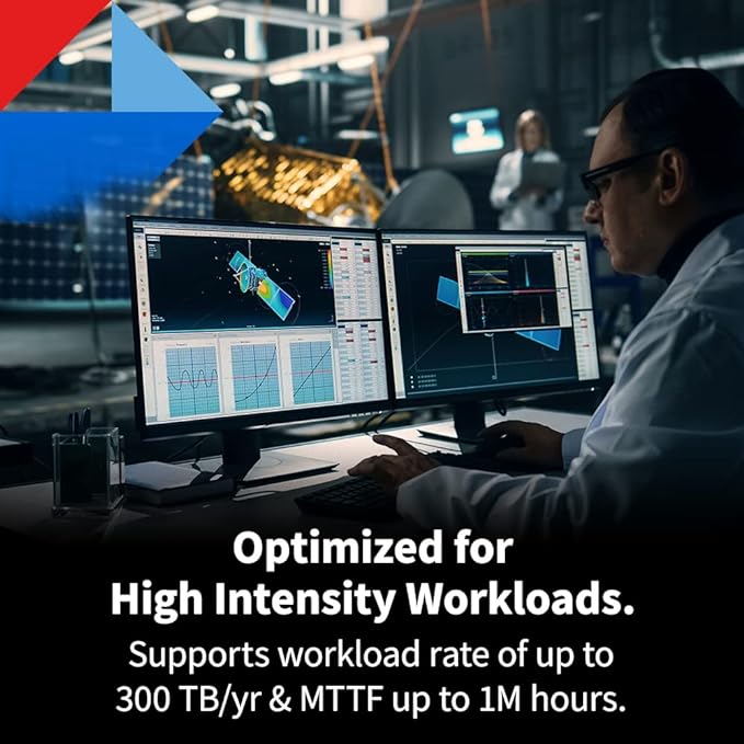 Toshiba X300 PRO 4TB High Workload Performance for Creative Professionals 3.5-Inch Internal Hard Drive – Up to 300 TB/Year Workload Rate CMR SATA 6 GB/s 7200 RPM 512 MB Cache - HDWR740XZSTB